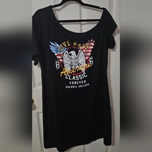 Shein Plus Asymmetrical Neck Graphic Dress